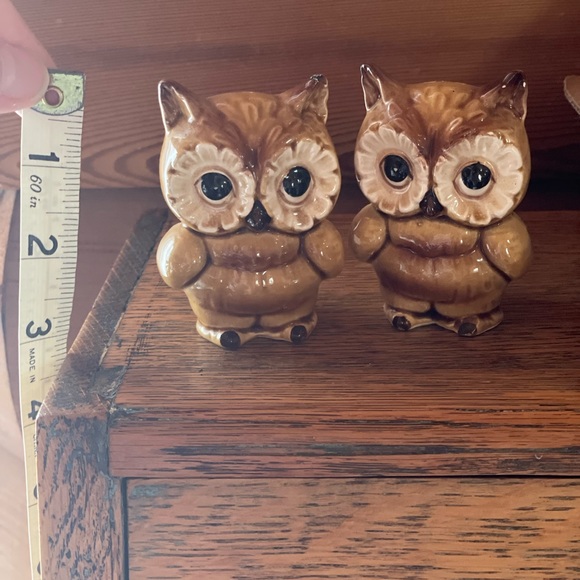 Lefton Ceramic Vintage Owl 2.5” Salt & Pepper Shakers - Picture 2 of 6